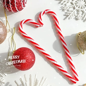 Christmas Tree Hanging Candy Cane Ornaments PVC Striped Festive Cane Decoration For Xmas Holiday Party Home Decor