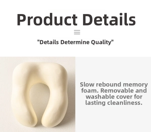 Dettaglio del nucleo in memory foam e rivestimento rimovibile del cuscino da viaggio