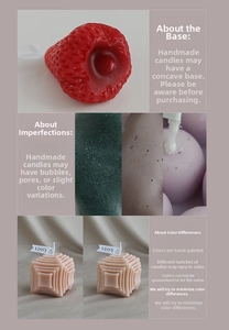 Macro detail of handmade cube candle textures showing natural bubble surface and color depth