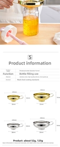 Detailed technical diagram and specifications for stainless steel wide mouth canning funnel