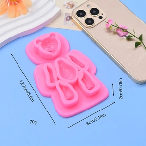 Pink cartoon bear silicone mold for chocolate cake baking with 12.7cm size specifications