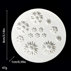 Moule en silicone 8cm à 11 cavités de marguerites pour gâteaux et loisirs créatifs