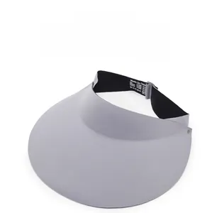 Close-up of grey foldable sun hat interior with sweatband and component label detail