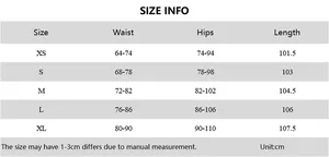 Detailed size chart for leopard mesh skirt showing measurements from XS to XL in cm
