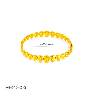 Gothic style gold skull bracelet crafted in durable titanium steel with a 60mm diameter