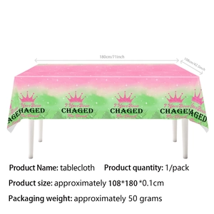 Rosa-grüne Wicked-Tischdecke 108x180cm mit Farbverlauf und inspirierendem Schriftzug