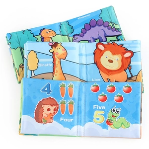 Educational soft cloth baby books featuring animals and numbers for early learning