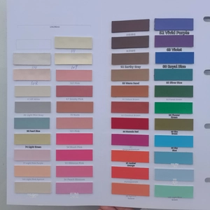 Detailed color chart showing 44 shades of 6mm round leather cord for DIY bag accessories