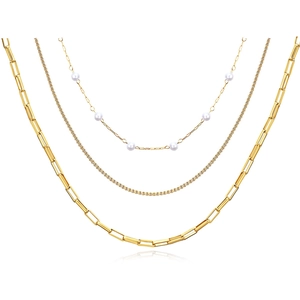 Minimalist Solid Color Titanium Steel Polishing Layered Necklaces