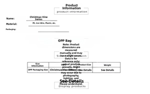Specifications of 1.8m Norfolk pine Christmas garland made of PE and iron wire materials