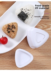 Dettaglio degli stampi per sushi a triangolo in PP alimentare con base a pressione facile