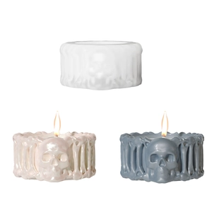 Stampi in silicone con teschi gotici per portacandele o posacenere fai-da-te in tre colori