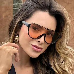 Oversized Shield Sunglasses Y2K One Piece Integrated Lens UV400 Protection PC Frame Fashion Streetwear Unisex Eyewear