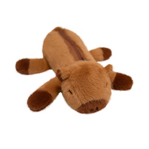 Simpatico astuccio per matite in peluche capibara in morbido tessuto marrone