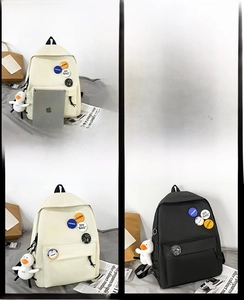 Detailed size guide for minimalist canvas backpack with 31x43x14cm dimensions and weight info