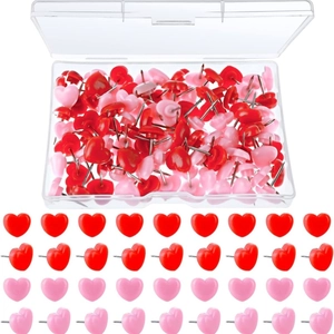 Heart Shaped Push Pins Decorative Plastic Head Steel Needle Thumb Tacks For Bulletin Cork Board Office Map