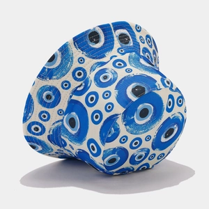 Cappello da pescatore reversibile con motivo a occhi blu per protezione solare