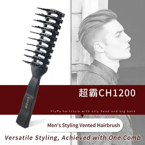 All black anti-static vent brush for men's hair styling and professional hair care