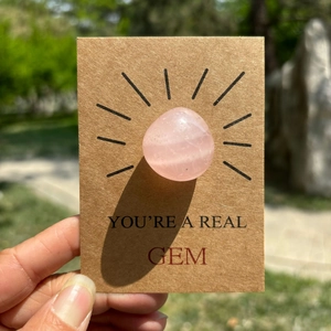 Natural Healing Crystal Gemstone Greeting Card Kraft Paper Gift Positive Energy Inspiration For Friends Family