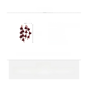 Spécifications détaillées des boucles d'oreilles à pompon floqué rouge foncé et perles