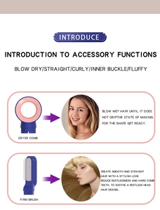 Detail of 5-in-1 hair styler attachments including dryer comb and firm smoothing brush