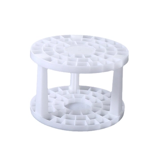 White circular multi-slot storage rack for makeup brushes and stationery desk organizer