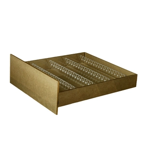 Acrylic jewelry display stand with transparent 4-row slotted racks for body jewelry storage