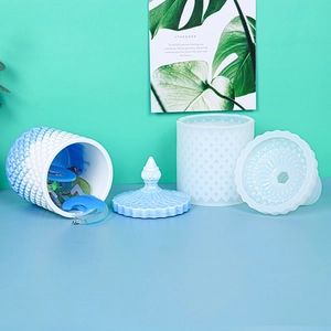 Stampo in silicone per contenitori in resina con motivo geometrico in rilievo