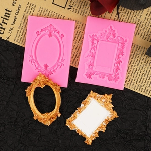 DIY vintage European photo frame silicone molds for cake decorating and resin art crafting