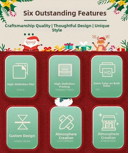 Double-sided color Christmas window clings with static adsorption and custom printing