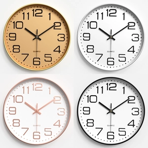 Modern Silent Wall Clock Minimalist Round Quartz Analog Hanging Watch For Living Room Bedroom Office Home Decor Plastic Glass