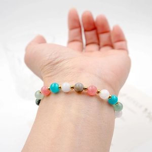 Bracciale Perle D'acqua Dolce Giada Regolabile Acciaio Al Titanio Perla Dorata Minimalista Barocco Elegante Gioielli Donna