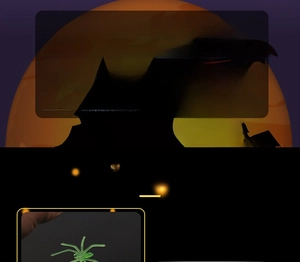 Close-up of luminous green Halloween toy spiders made of durable ABS glow-in-the-dark material