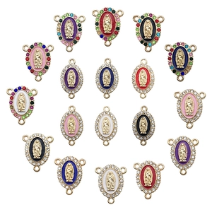 Ciondoli Connettori Vergine Maria Smalto Lega Strass Nostra Signora Di Guadalupe Accessori Per Creazione Gioielli DIY