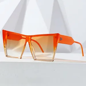 Large Square Cat Eye Sunglasses Retro Geometric PC Frame UV400 Protection Metal Triangle Rivet Fashion For Women Unisex
