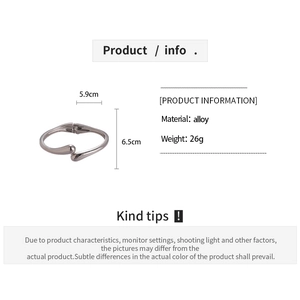 Detailed size specifications and 26g weight for the silver irregular water drop cuff