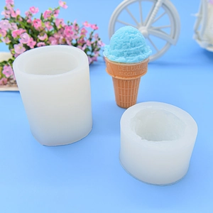 Ice cream cone silicone mold for DIY scented candles and chocolate baking crafts
