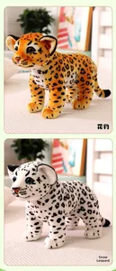 Detailed view of the soft faux fur texture and lifelike eyes of leopard plush toys
