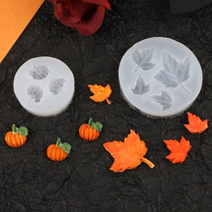 Halloween silicone molds for pumpkin and maple leaf cake decorations and chocolates