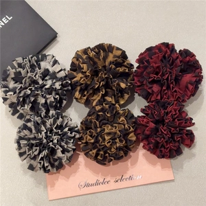 Elastici Per Capelli In Tessuto Con Motivi Leopardati A Quadretti E Tie Dye Scrunchies Con Volant Sorpassati Donna Stile Vintage