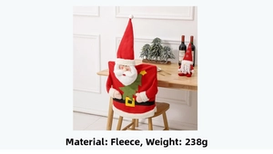 Close-up of soft brushed fabric Christmas Santa chair cover with 238g weight detail