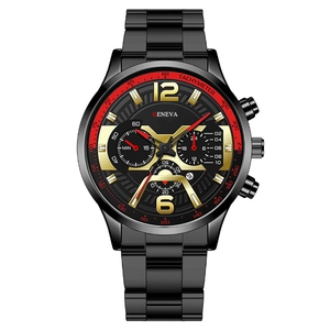 Montre à quartz pour homme avec bracelet en acier inoxydable et détails du cadran