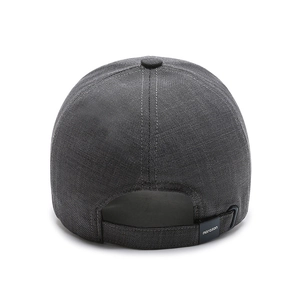 Breathable dark grey baseball cap with adjustable rear buckle for outdoor sports