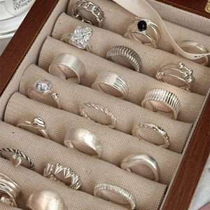 Vintage 925 Sterling Silver Open Adjustable Rings For Women Niche Design Minimalist Retro Elegant Jewelry Gift