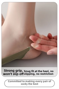 Detailed view of non-slip silicone heel grips on invisible ice silk boat socks