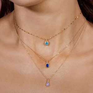 Pendant Necklace Copper Gold Plated Heart Rectangle Waterdrop Colorful Cubic Zirconia Fashion Jewelry For Women