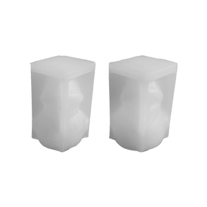 Set of 2 semi-transparent silicone molds for DIY Santa and snowman Christmas candles