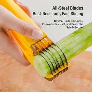 Banana slicer with stainless steel blades for fruit salad and creative garnishing