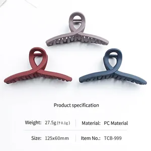 Morandi colors large matte claw clips set in PC material for thick hair styling