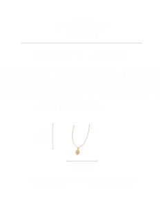 Detail view of vintage rhombus zircon pendant showing size measurements and chain length